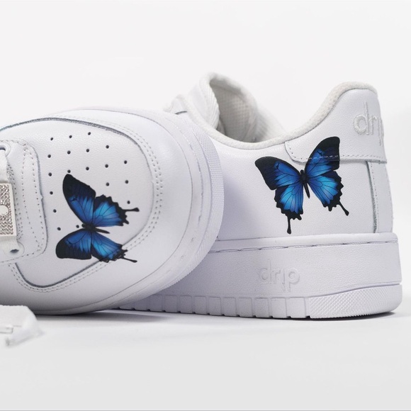 Blue Butterfly Custom Drip Creationz Sneakers - Picture 4 of 7